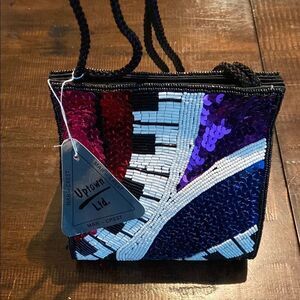 Vintage Dead stock Sequin Piano Design Bag - Multicolor